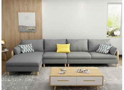 Corner Relax Seat Luxury Furniture Living landscape Corner sofa L-shape Upholstery Textile Modern