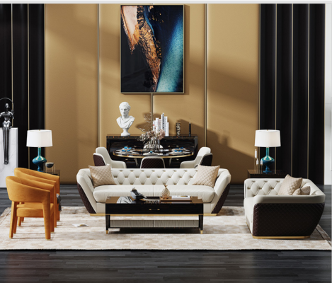 Sofa 3 Seater Couch Living landscape Suite Deco Design Modern Sofa Seat