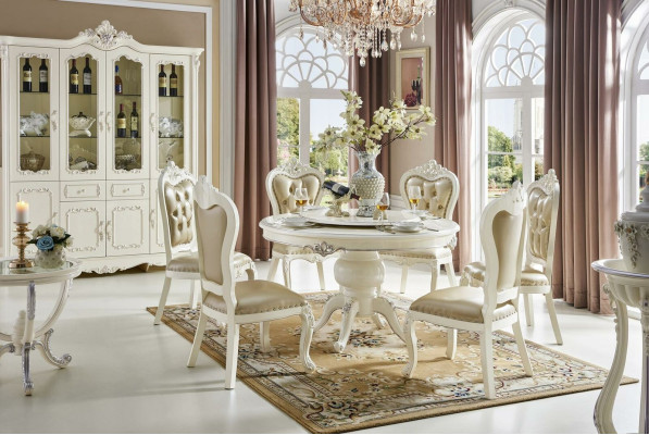 Luxury Dining table Design Dining room Round Living room Table Wood Tables Round 130cm
