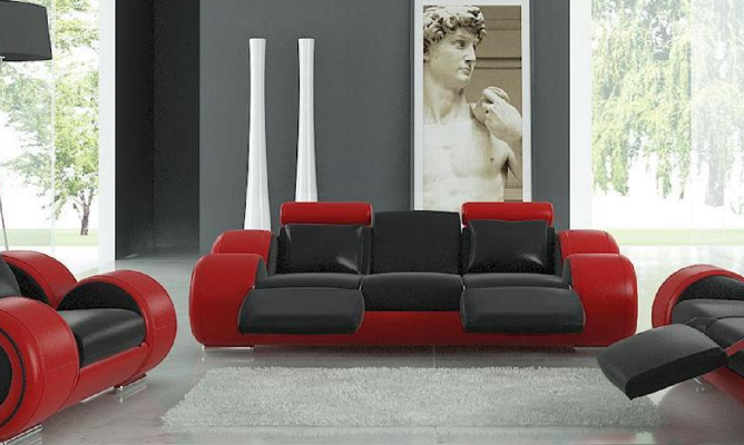 Leather sofa Couch Living landscape 3 Seater Design Modern Sofa 3SeaterBerlin