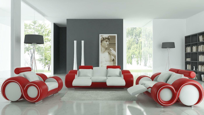 Leather sofa Couch Living landscape 3 Seater Design Modern Sofa 3SeaterBerlin