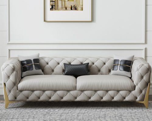 Couch Velvet Leather Living room Sofa Couches Chesterfield 3-seater