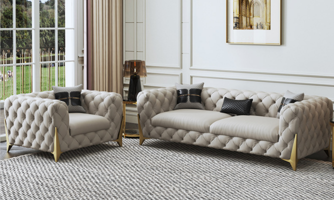Couch Velvet Leather Living room Sofa Couches Chesterfield 3-seater