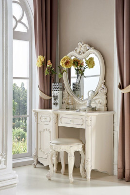Classic r Set Mirror Luxury Baroque Dressing table Rococo Console Chest of drawers Stool