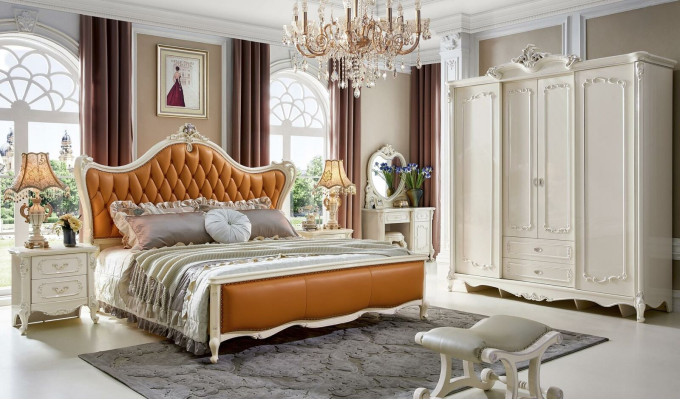 Classic r Set Mirror Luxury Baroque Dressing table Rococo Console Chest of drawers Stool