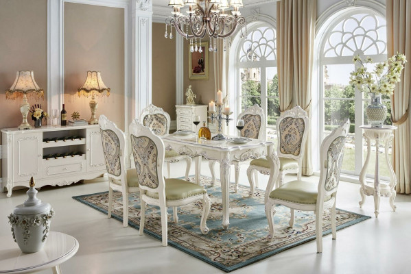 Baroque Dining table Table Group Living room Suite Dining room Wood Design