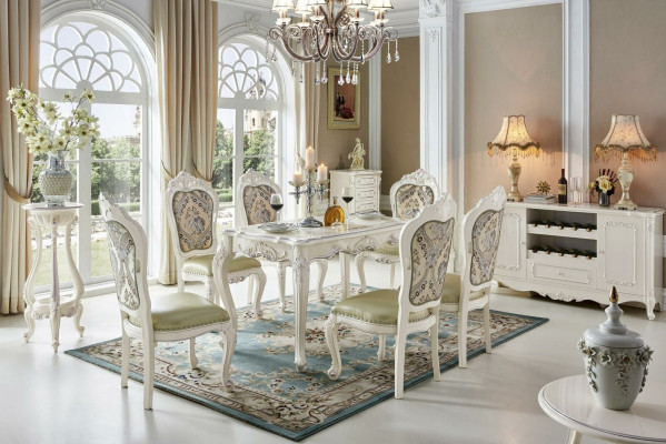 Baroque Dining table Table Group Living room Suite Dining room Wood Design