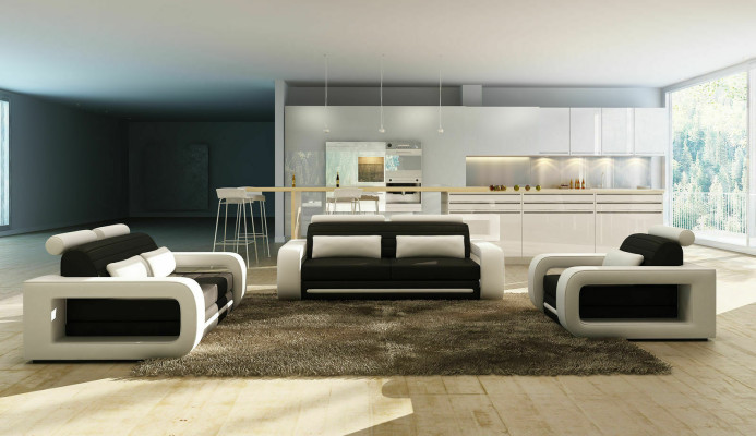 Leather Sofa Couch Sofas Couches 3 Seater Design Modern Sofa 3Seater Davos