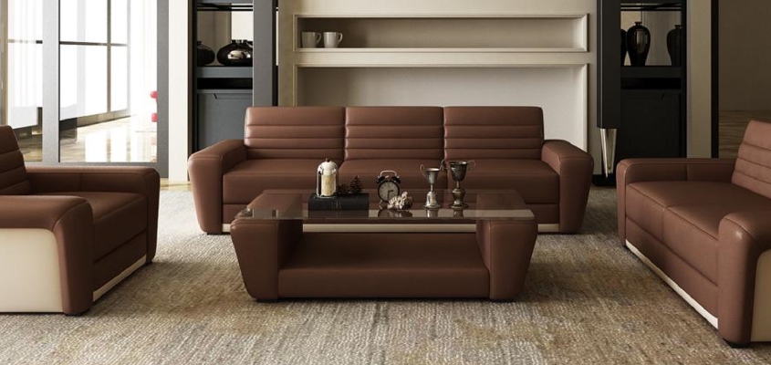 Leather Sofa Sofa Couch Upholstery Seat Couches 3+2+1 Complete Set Modern