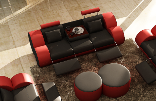 3 Seater Multifunction Sofa Designer Leather Couch Upholstery Suite Sofas Couches
