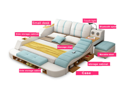 Double Design Leather Bed Upholstery Beds Modern 180x200 cm