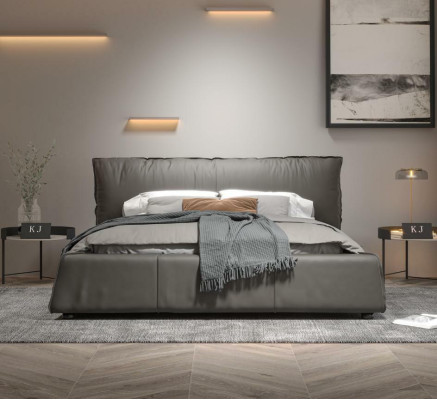 Design Leather Bed Double Marriage Modern Hotel Luxury Sleep Room Beds