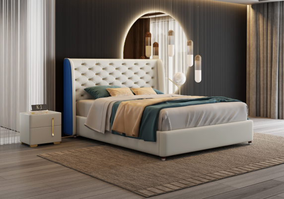 Bed Upholstery Design Luxury Double Hotel Beds Sleep Room Leather Modern