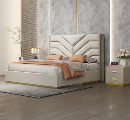 Bed Upholstery Design Luxury Wood Double Beds Marriage Bedroom Leather Hotel Furniture