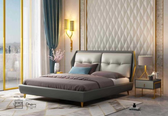 Design Leather Bed Luxury Upholstery Beds 180x200 Furniture Bedroom
