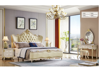 Design Furniture Bedside table Bedroom 5 pcs. Set Dressing table Bed Solid wood