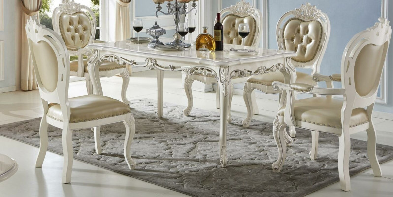 Dining table Solid wood Complete Set 6x Chairs Set Ess Dining room Table Tables 7pcs