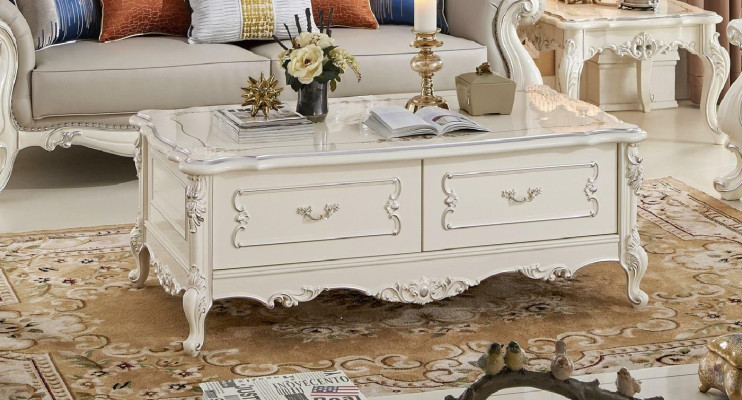 Classic r Coffee table Table Living room Baroque Rococo Tables Wood