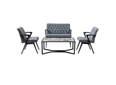 Sofa Suite Loft Furniture Law Firm Waiting Room Seat Group Table Chairs Set 4pcs.