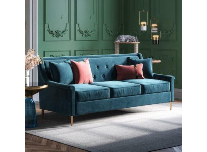 Fabric Three Seater Relax Seat Design Couch Lounge Sofas Velvet Sofa 3 Seater Furniture