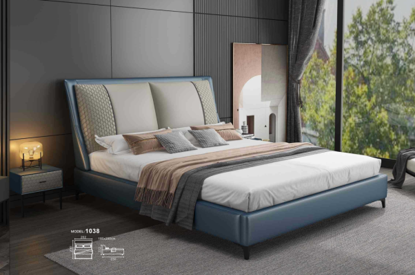 Designer Bed Bedroom Beds Textile Leather Hotel Luxury Upholstery Velvet fabric