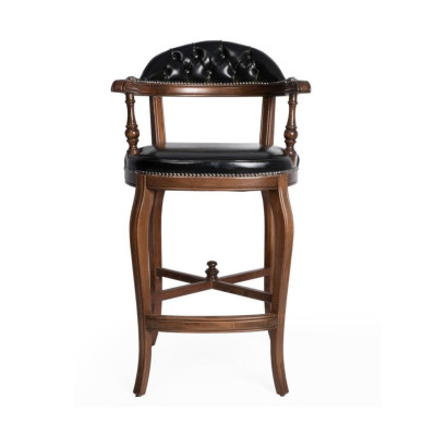 Black & Brown Chesterfield Bar Stool Designer Bar Chairs Luxury Seater
