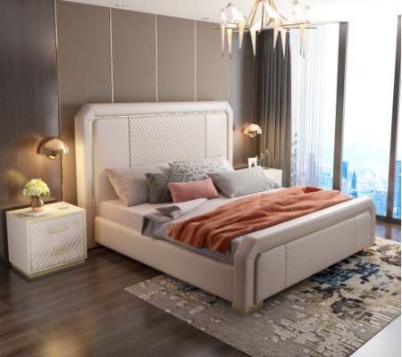 Designer Double bed Bed Hotel Luxury Bedroom 180x200cm Beds
