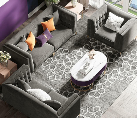 Fabric Living landscape Relax Seat Design Couch Lounge Sofas Velvet Sofa 3 Seater