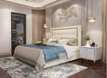 Bed Upholstery Design Luxury Double Hotel Beds Marriage 180x200cm Sleep Room Metal