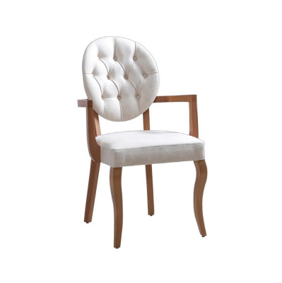 White -Brown Chesterfield Chair Upholstered Chair Designer Leather Seater