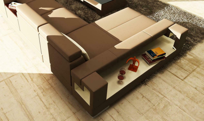 Leather sofa Couch Living landscape Corner sofa Corner Suite Design Modern Sofa 6138