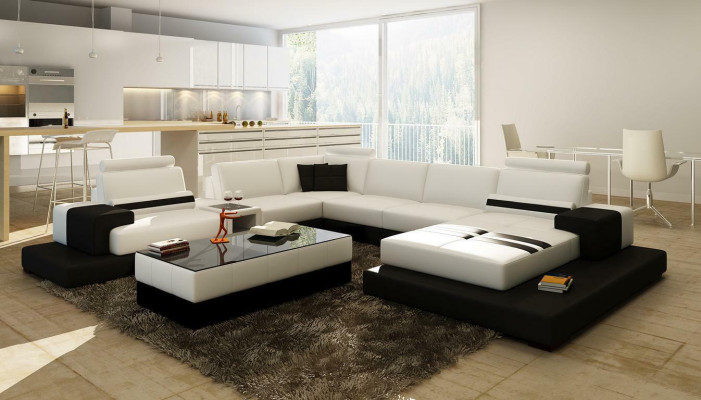 Beautiful XXL Leather Living landscape U-shape Corner sofa Sofa Couch