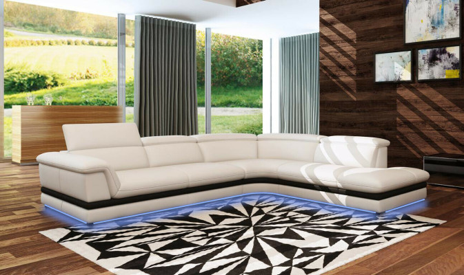 Leather sofa Couch Living landscape Corner sofa Corner Suite Design Modern Sofa 5130