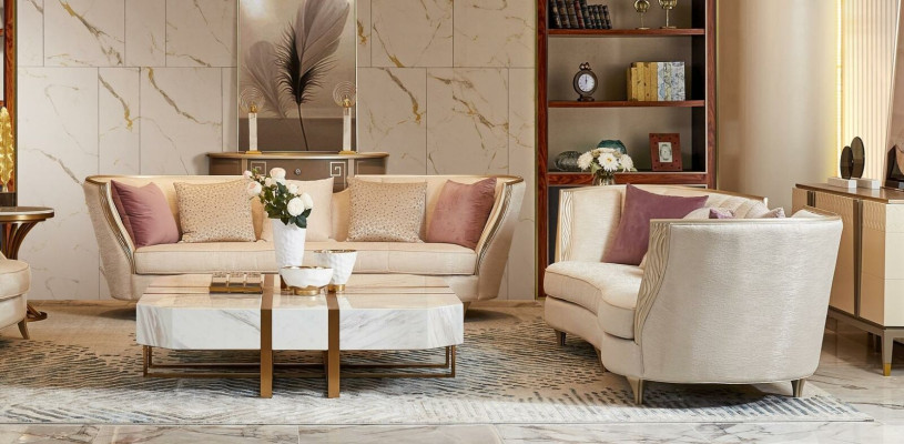 Sofa Luxury Upholstery Design Couch Fabric Sofas Four Seater xxl 4 Seater Textile Solid wood