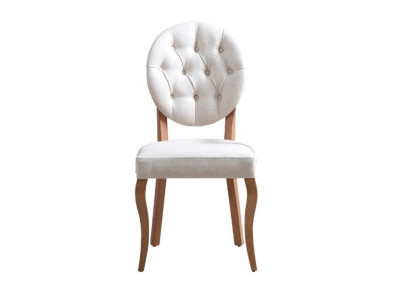 White Chesterfield upholstered chair designer dining room seating chairs luxury single seater