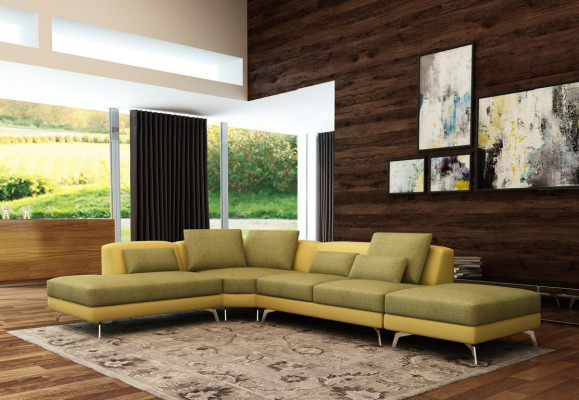 Leather sofa Couch Living landscape Corner sofa Corner Suite Design Modern Sofa 5111