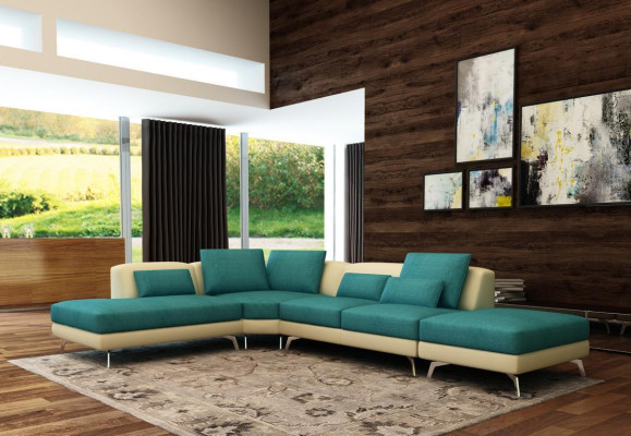 Leather sofa Couch Living landscape Corner sofa Corner Suite Design Modern Sofa 5111