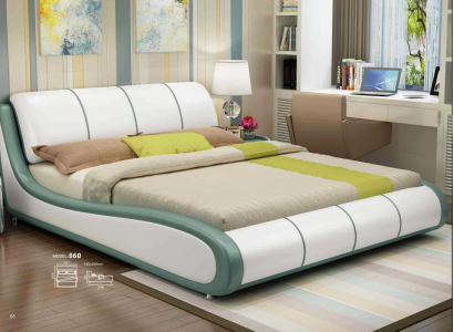 Designer Bed Bedroom Luxury Double bed Beds Leather Hotel Upholstery