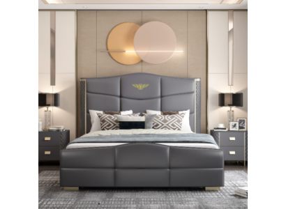 Design Double bed Leather Bed Beds Bed Leather Upholstery Marriage 180x200cm