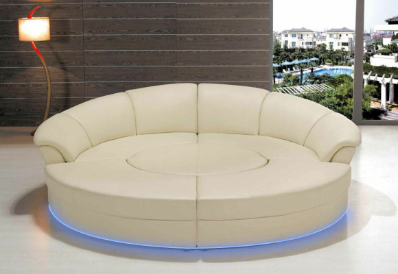 Round xxl Upholstery Living landscape couch Round eck sofa leather sofa Seat eck Suite
