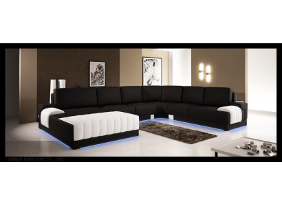 Upholstery Leather Sofa Sofa Couch Upholstery Corner Seat Suite U-shape XXL Big