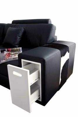 Leather sofa Couch Living landscape Corner sofa Corner Suite Design Modern