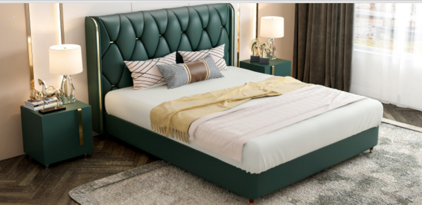 Bed Upholstery Design Luxury Double Hotel Beds Marriage 180x200cm Leather
