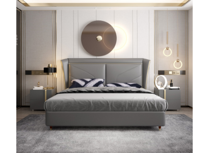 Bed Upholstery Design Luxury Double Hotel Beds Marriage Leather 180x200cm
