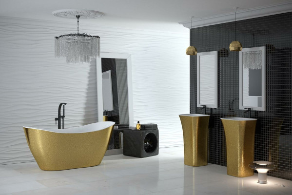 Golden Designer Bathtub Freestanding Luxury Bathtub in Gold Tubs