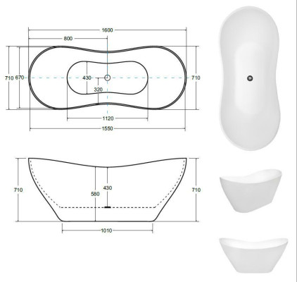 Golden Designer Bathtub Freestanding Luxury Bathtub in Gold Tubs