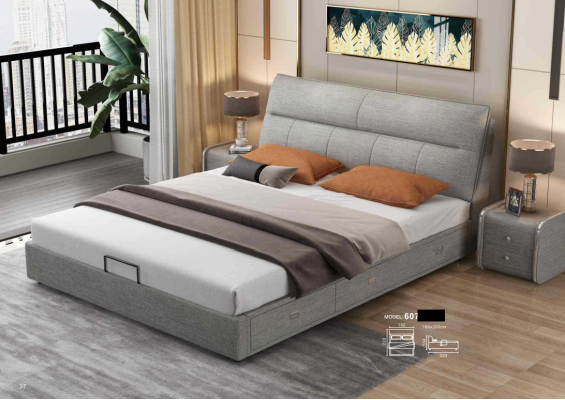 Design Leather Bed Modern Hotel Frame Luxury Sleep Room Double Beds Marriage