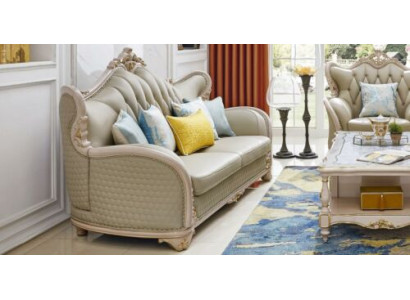 Design Upholstery Leather Sofa Sofas Three Seater 3 Seater Living room Couches Solid wood