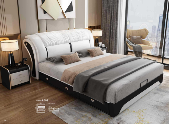 Bed Upholstery Design Luxury Double Hotel Marriage Sleep Room Leather 180x200cm Beds