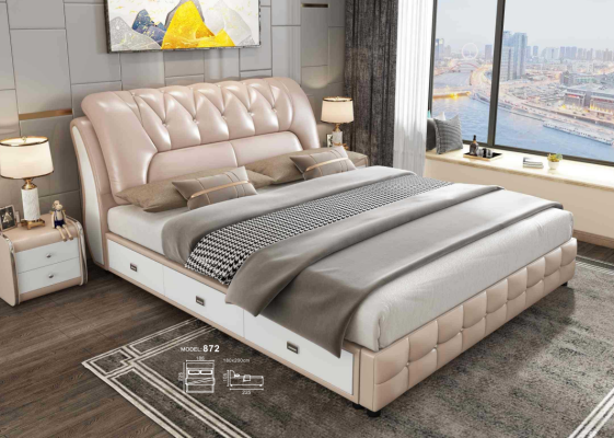 Designer Bed Upholstery Design Luxury Double Hotel Beds 180x200cm
